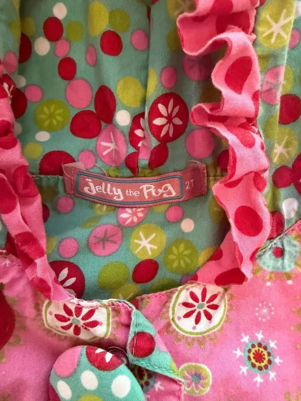 Jelly the Pug Christmas Reindeer Snowflake Hooded Dress Size 2T